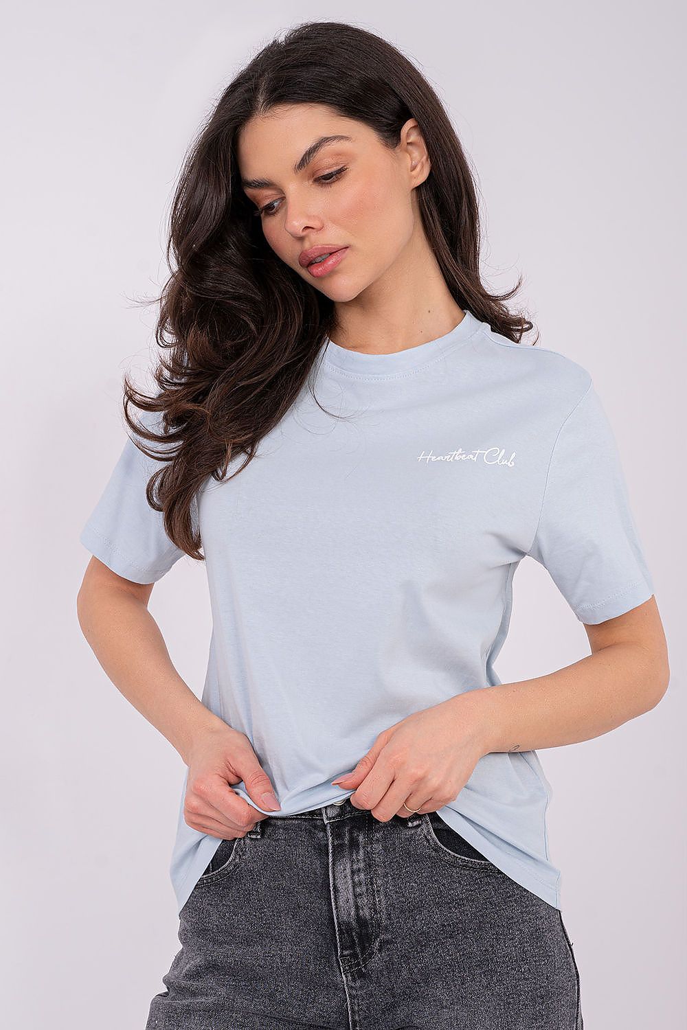 T-Shirt Damen Baumwolle Print Casual Rundhals