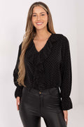 Damen Bluse mit Pailletten & Rüschen – Glamourös & Festlich