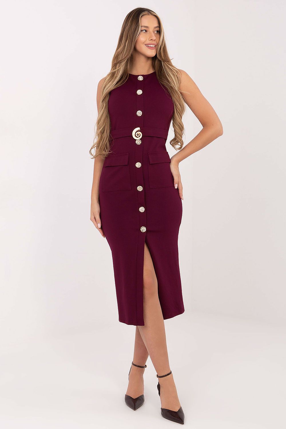 Bleistiftkleid Damen Midi - Elegantes Business Kleid