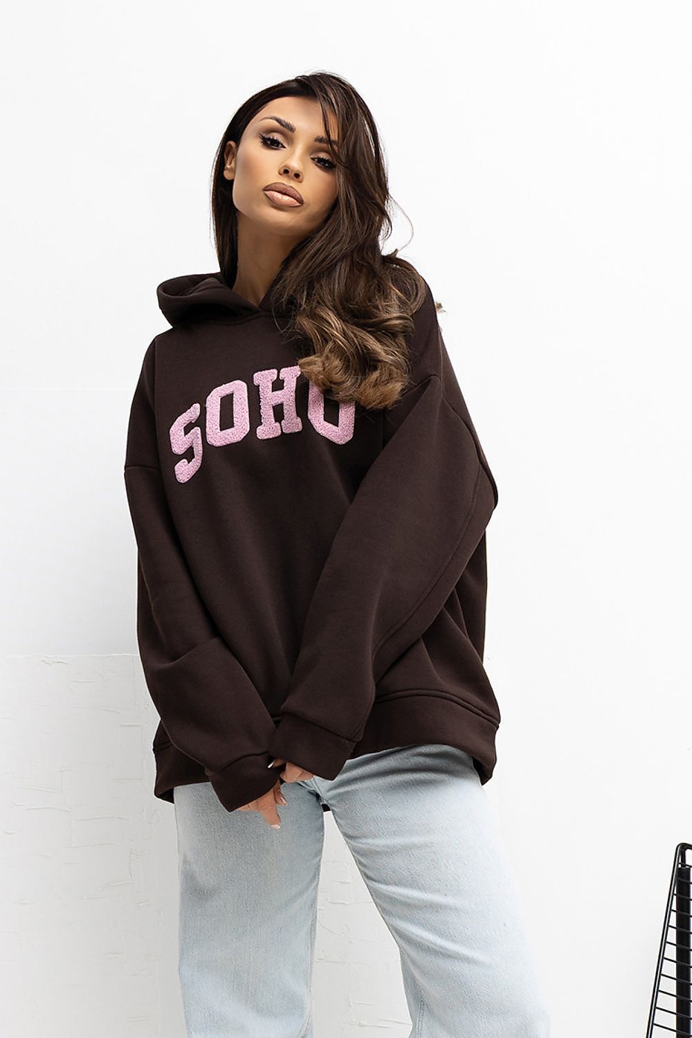 Damen Hoodie Baumwolle mit Schriftzug – Warm & Stylisch