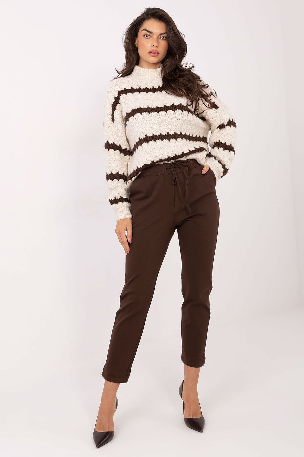 Stoffhose Damen High Waist 7/8 Länge