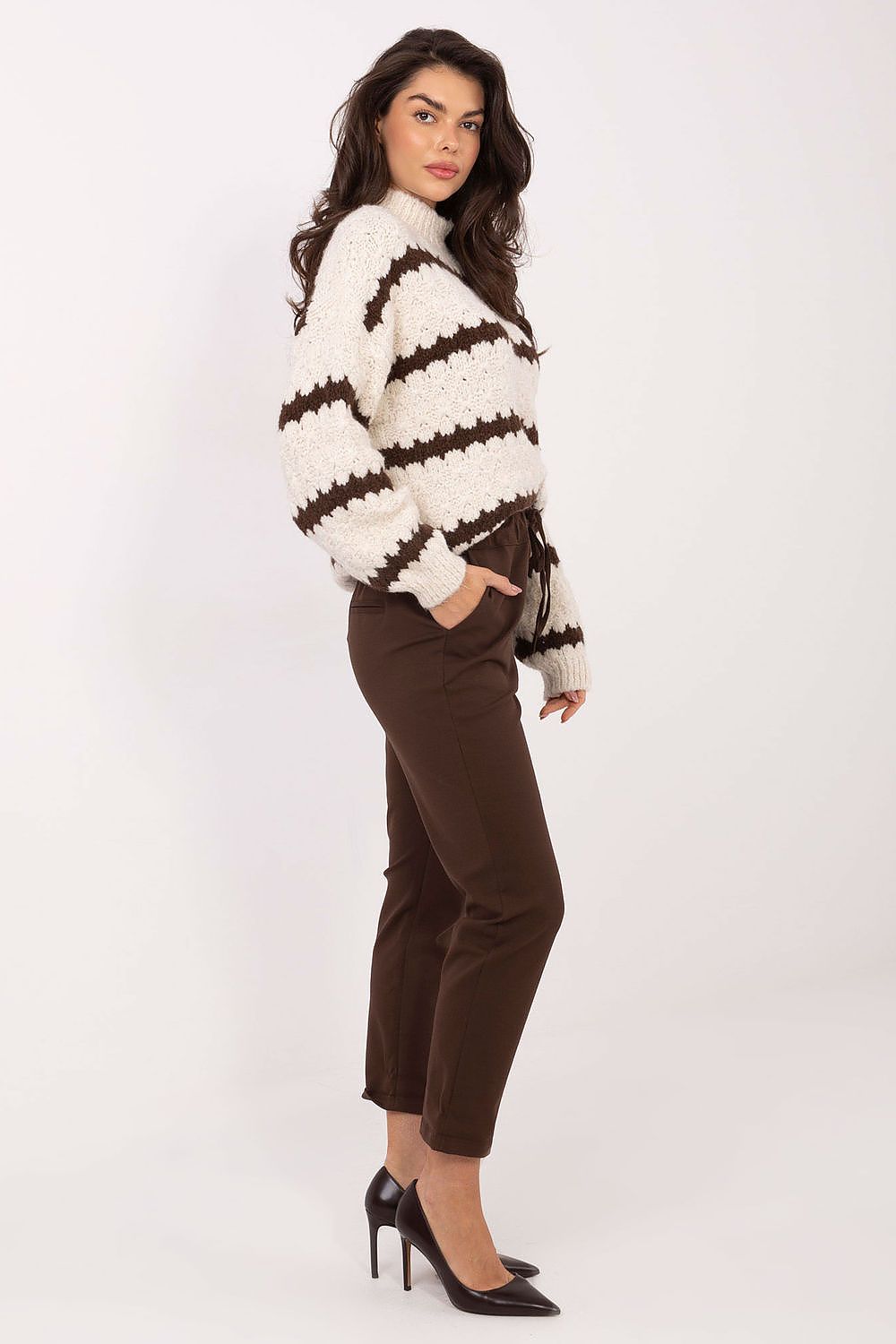 Stoffhose Damen High Waist 7/8 Länge