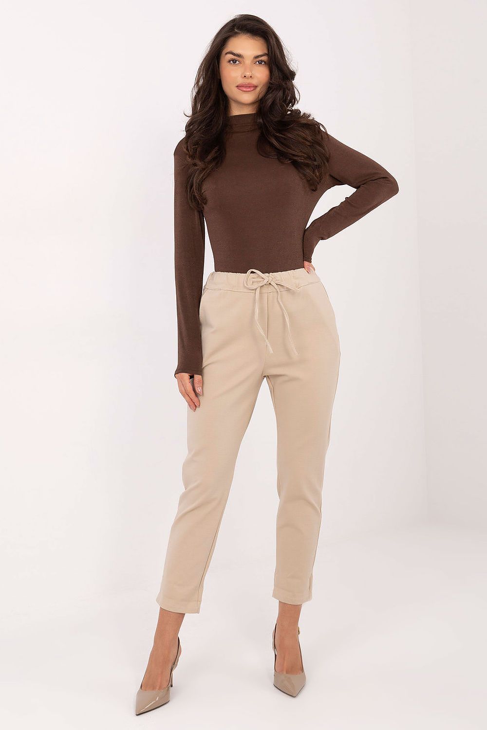 Stoffhose Damen High Waist 7/8 Länge