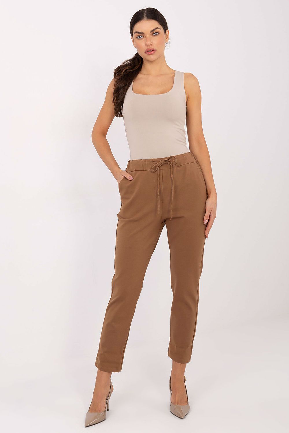 Stoffhose Damen High Waist 7/8 Länge