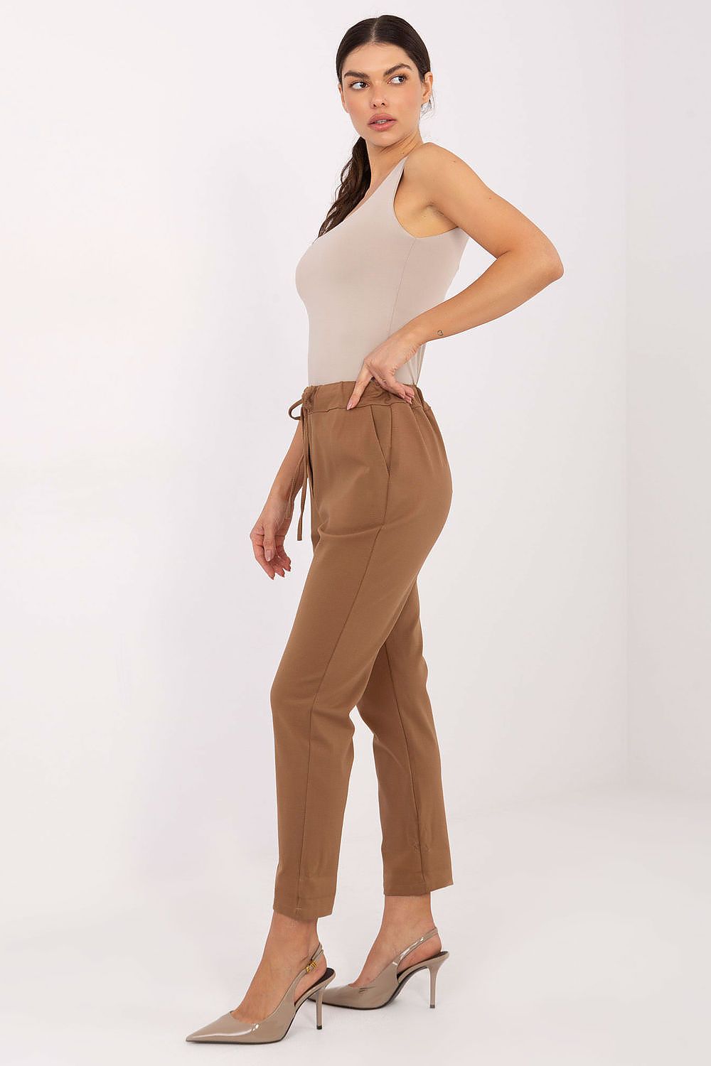 Stoffhose Damen High Waist 7/8 Länge
