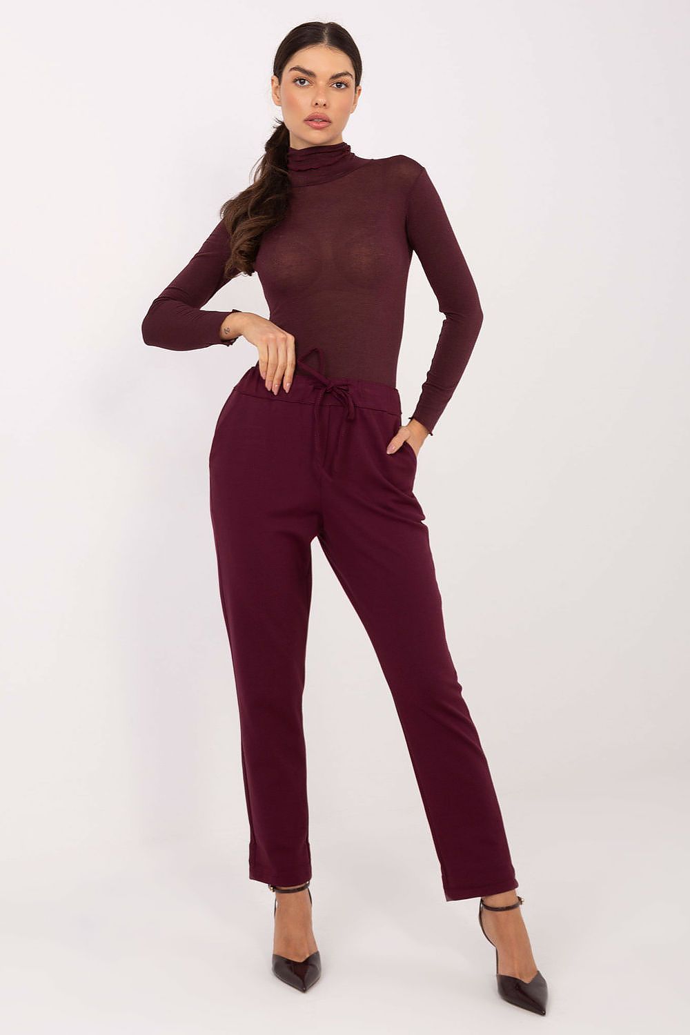 Stoffhose Damen High Waist 7/8 Länge