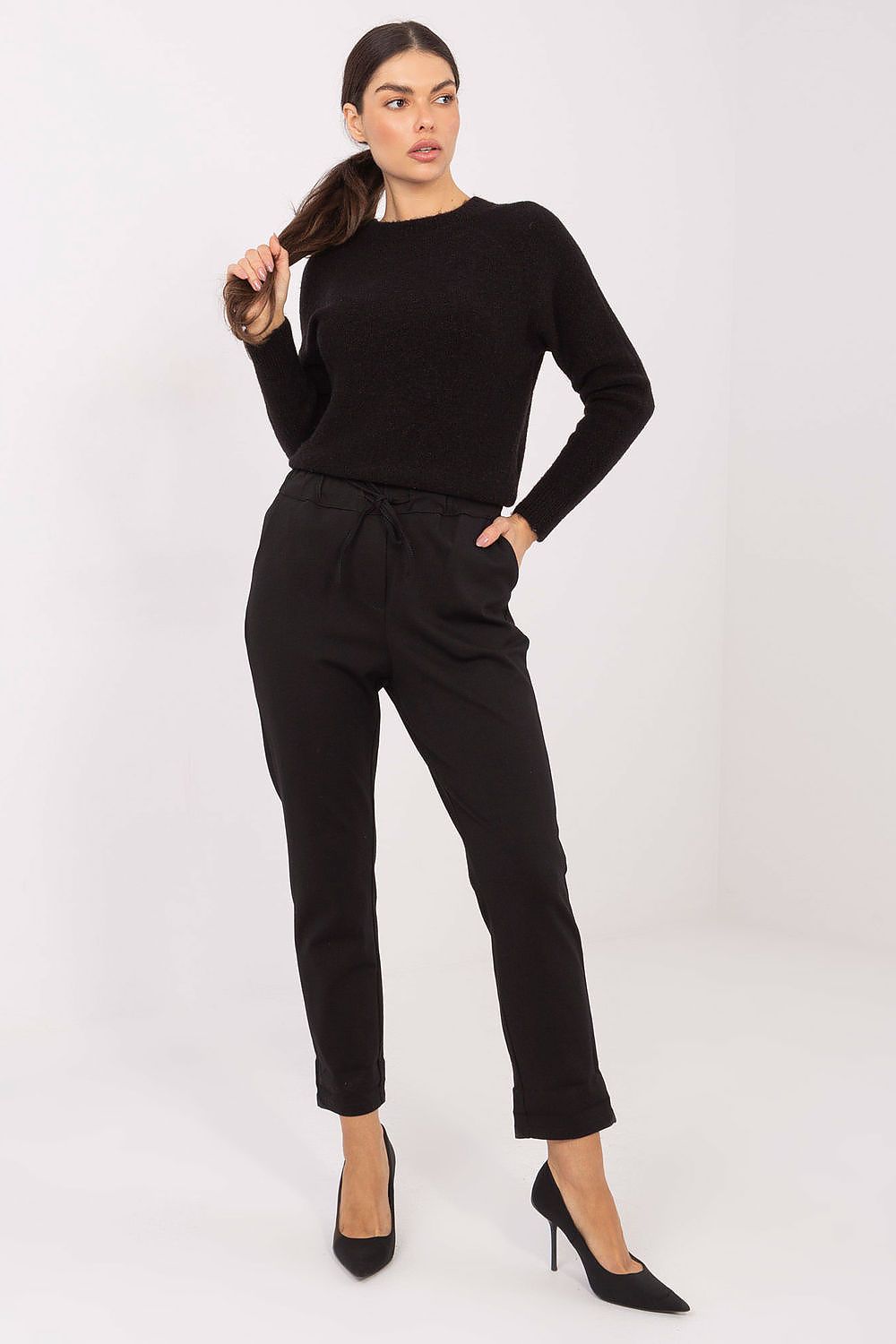 Stoffhose Damen High Waist 7/8 Länge