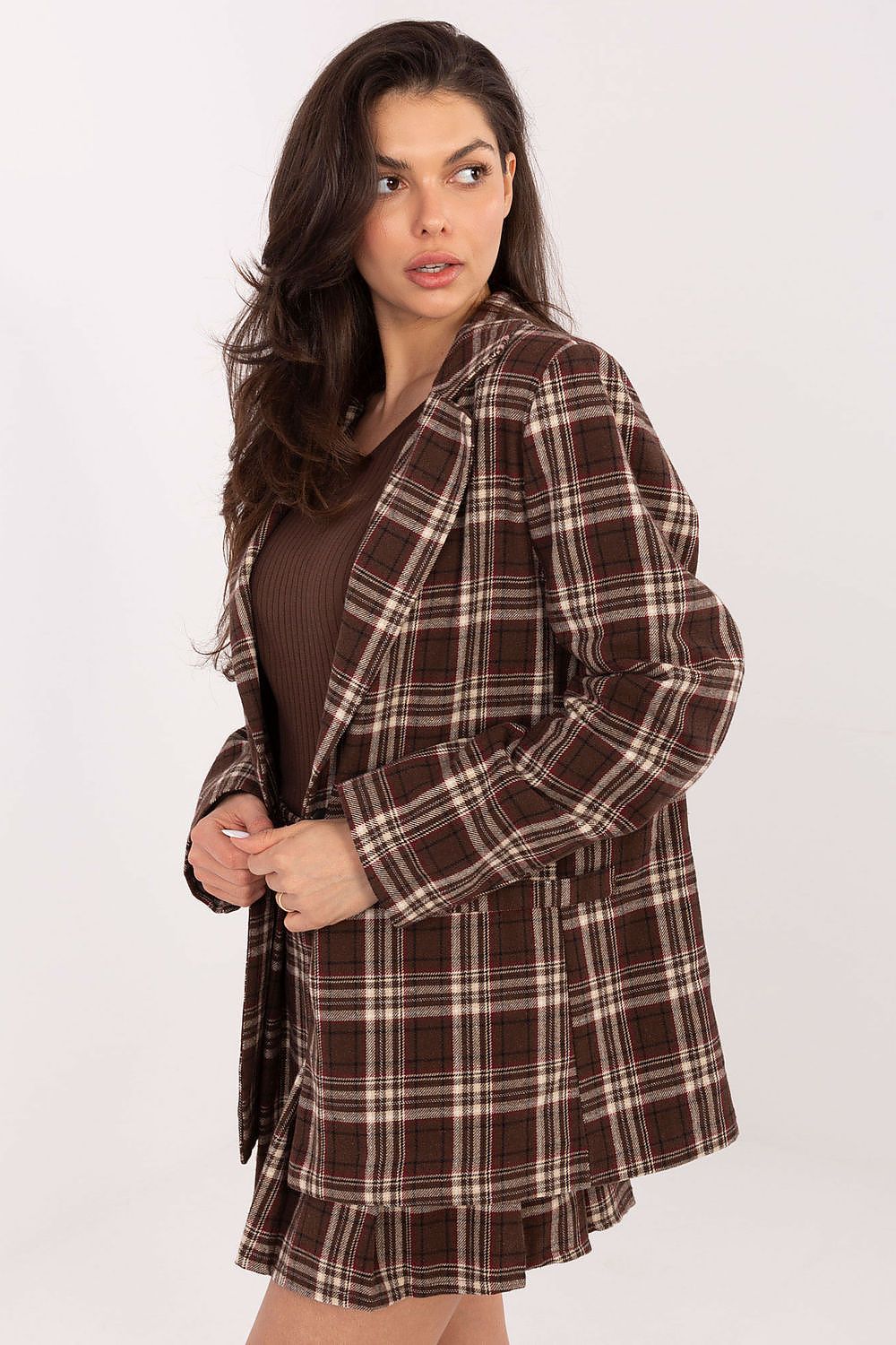 Damen Blazer Karomuster lässig & elegant | Sakko Baumwolle