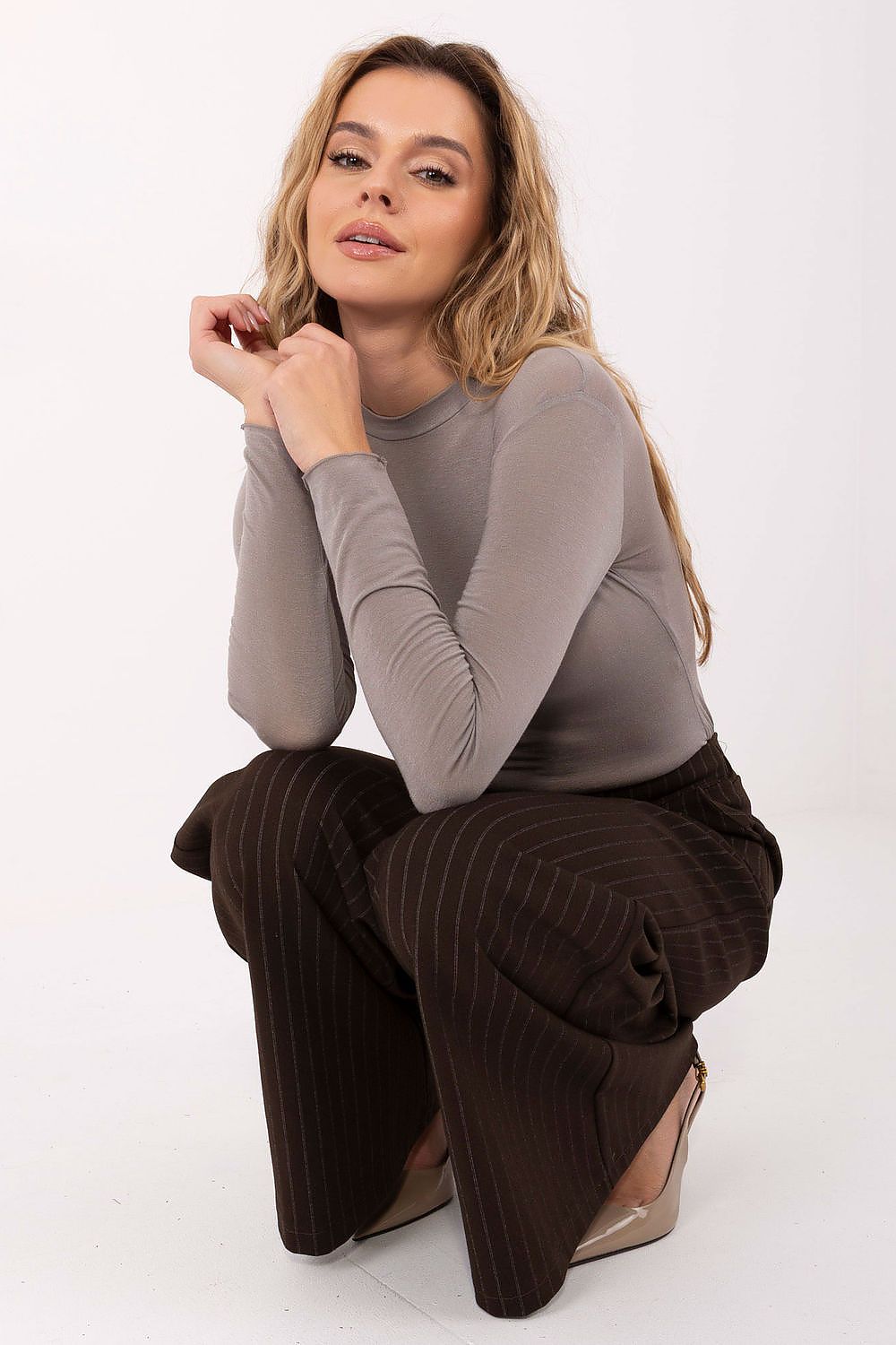 Longsleeve Damen Kaschmir Rundhals Weich