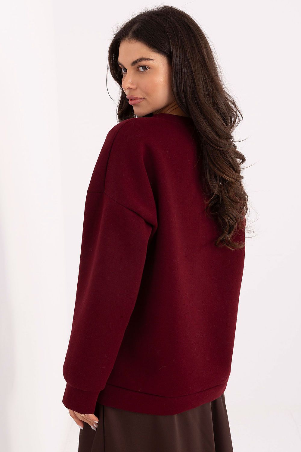 Sweatshirt Damen Print Rundhals Baumwolle
