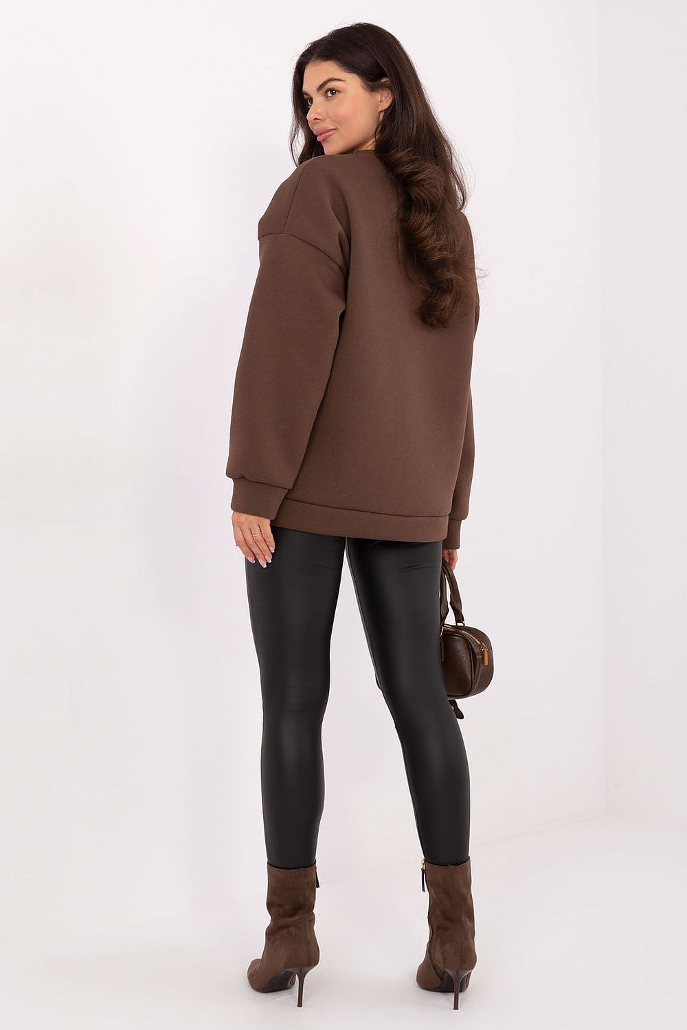 Sweatshirt Damen Print Rundhals Baumwolle
