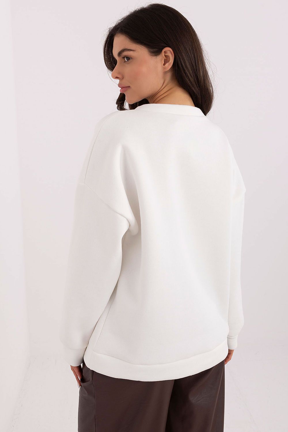 Sweatshirt Damen Print Rundhals Baumwolle