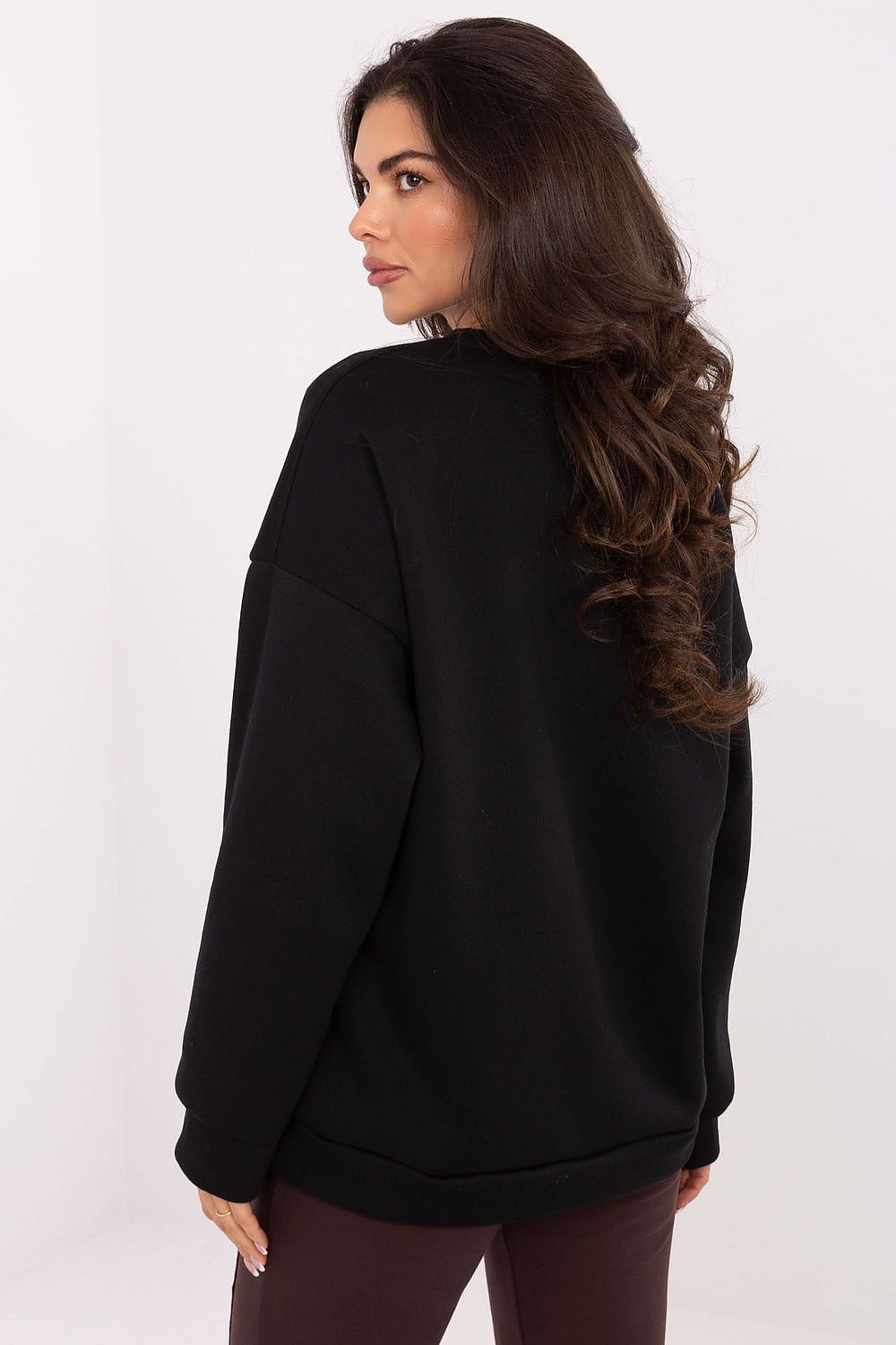 Sweatshirt Damen Print Rundhals Baumwolle