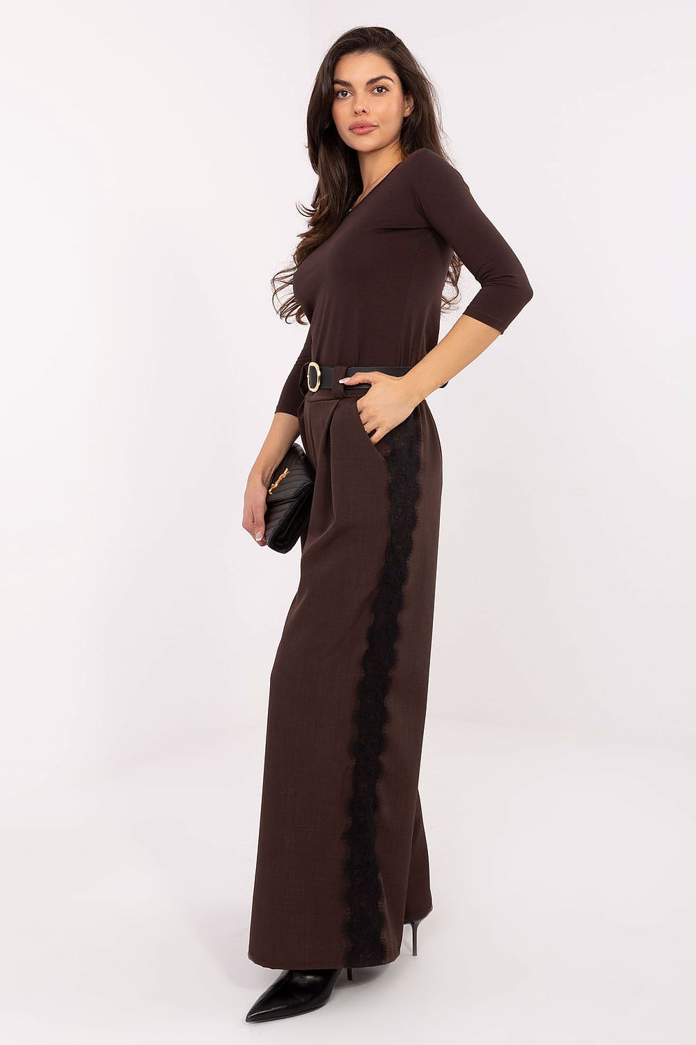 Stoffhose Damen Weites Bein Hohe Taille - Elegante Viskose Hose