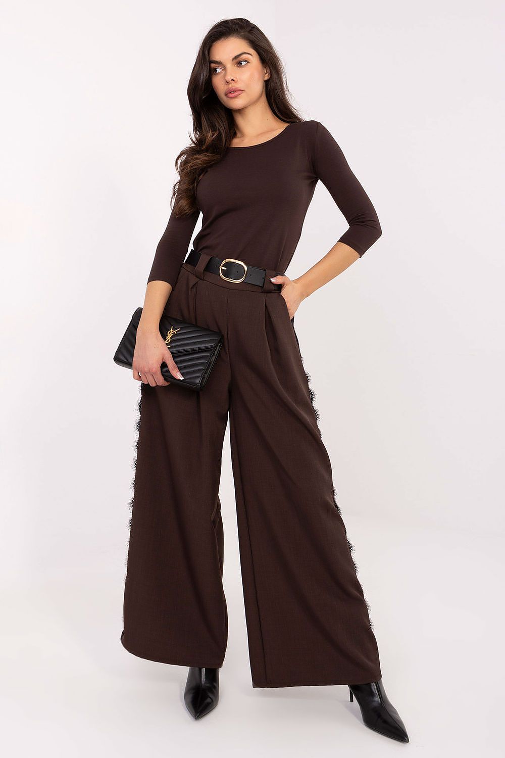 Stoffhose Damen Weites Bein Hohe Taille - Elegante Viskose Hose