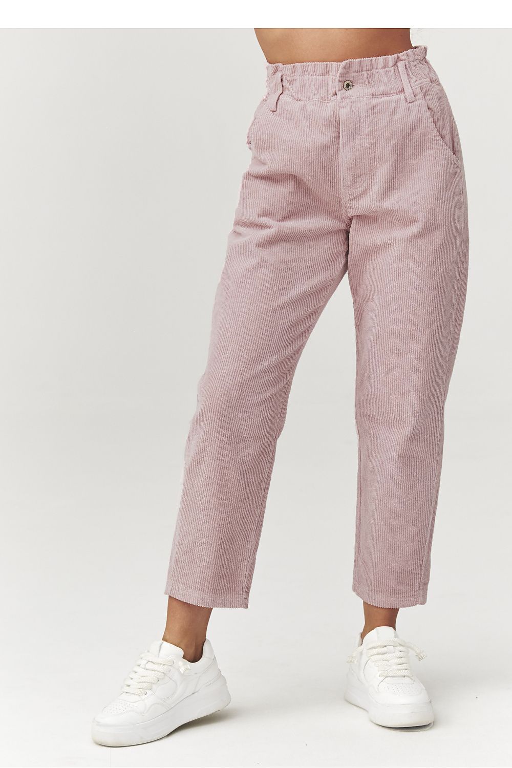 Cordhose Damen Hohe Taille Verkürzt - Stylische Cord Hose Italien