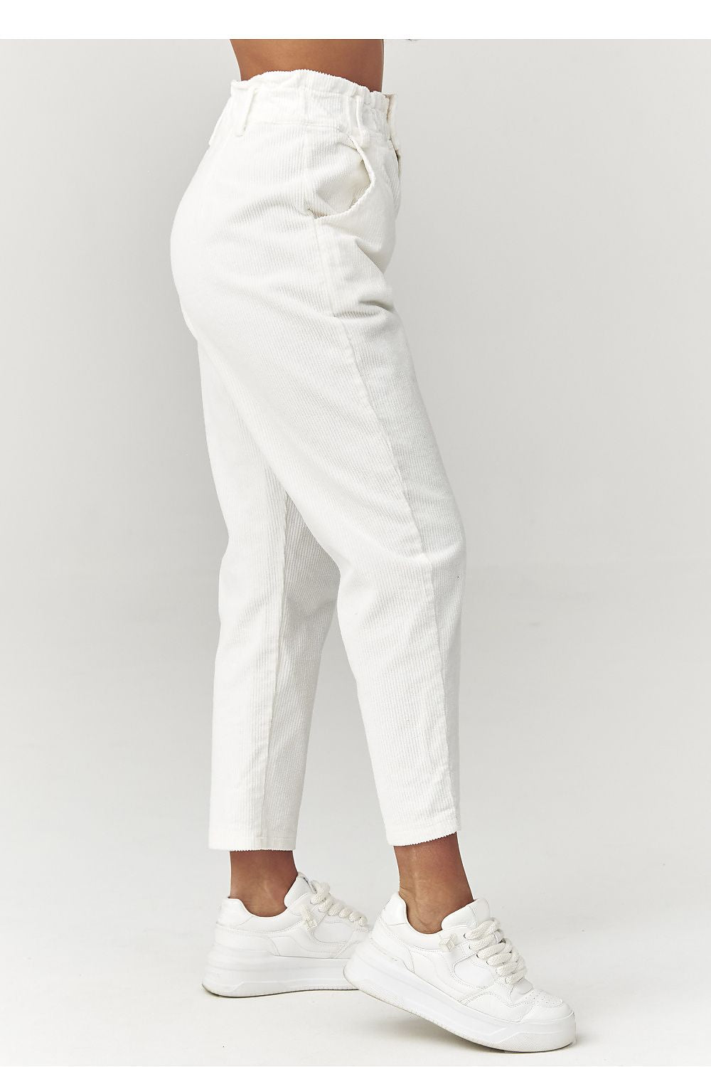Cordhose Damen Hohe Taille Verkürzt - Stylische Cord Hose Italien