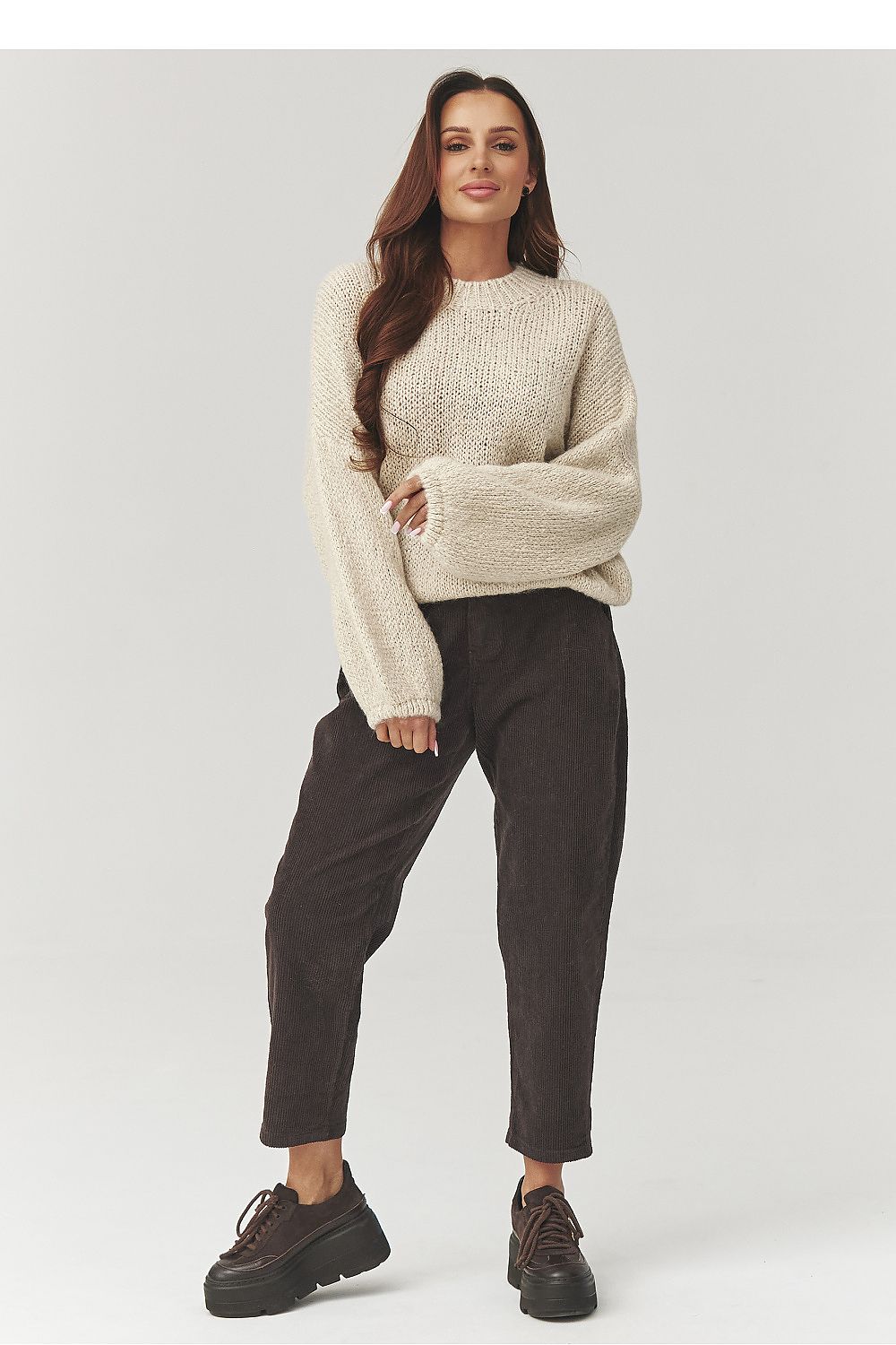 Cordhose Damen Hohe Taille Verkürzt - Stylische Cord Hose Italien