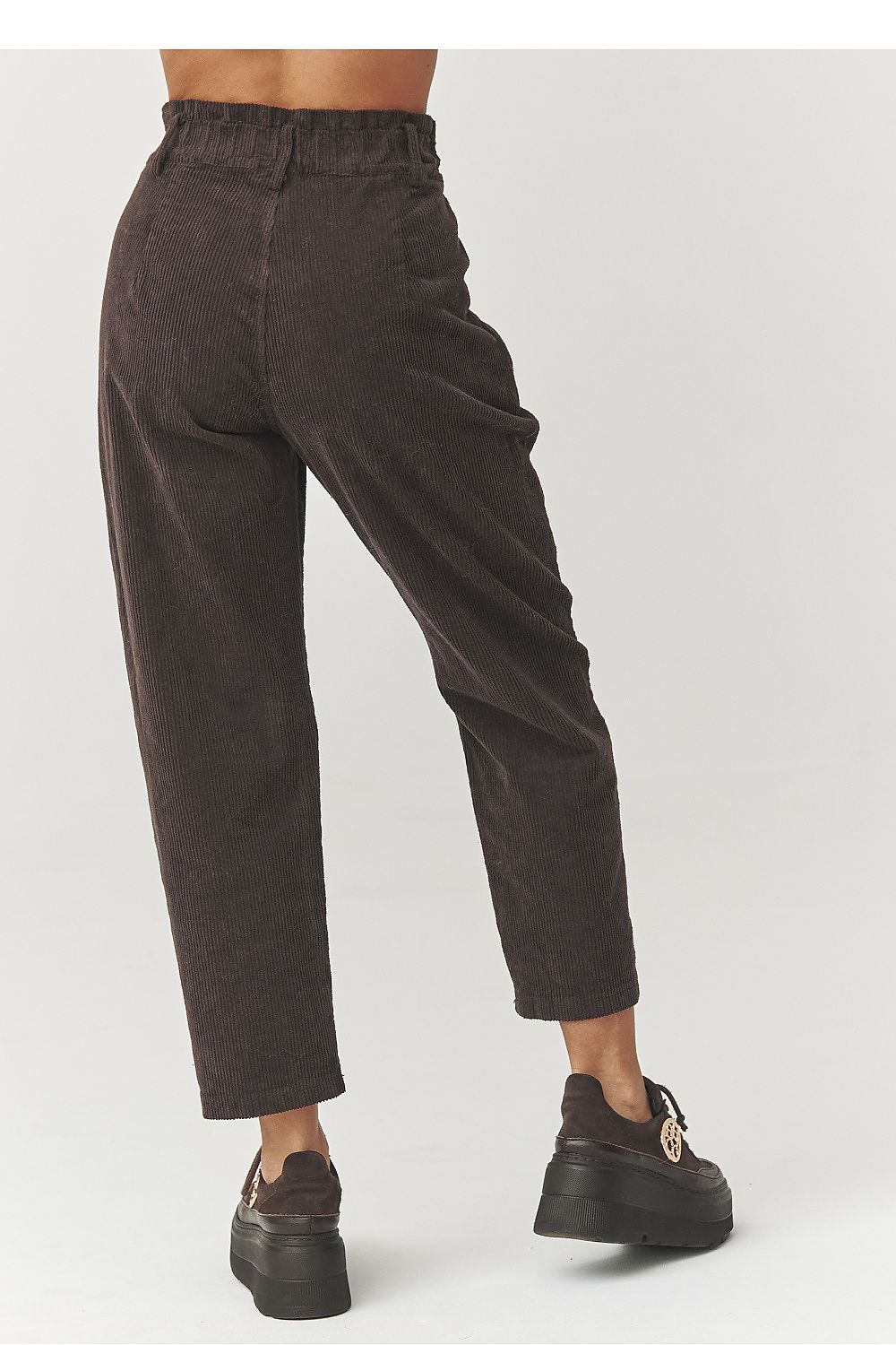 Cordhose Damen Hohe Taille Verkürzt - Stylische Cord Hose Italien