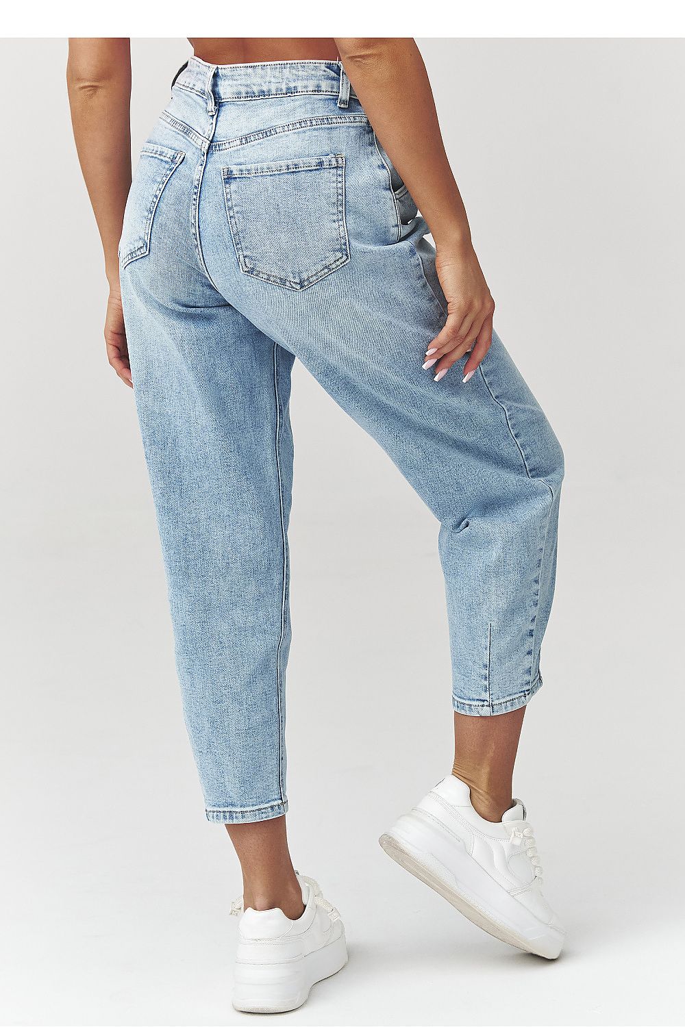 Mom Jeans Damen Hoher Bund - Baumwolle