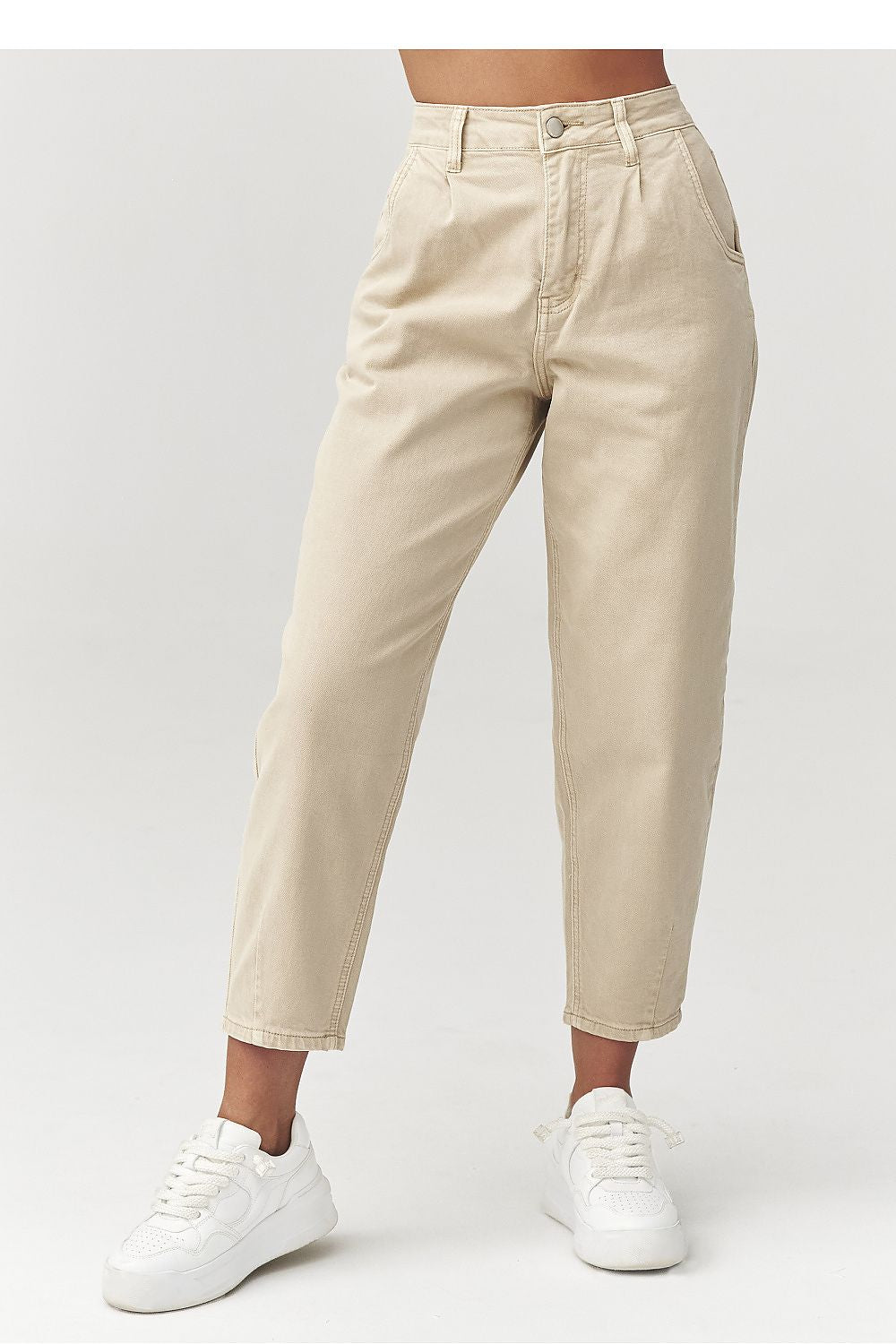Mom Jeans Damen Hoher Bund - Baumwolle