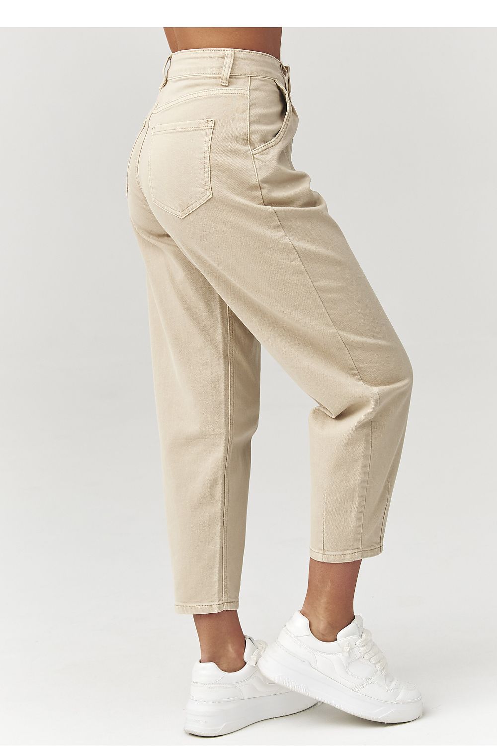 Mom Jeans Damen Hoher Bund - Baumwolle
