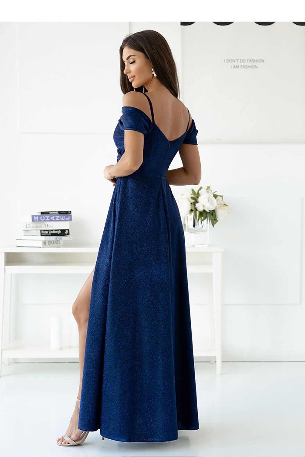 Langes Kleid Damen Plus Size – Maxikleid in Braun & Marineblau