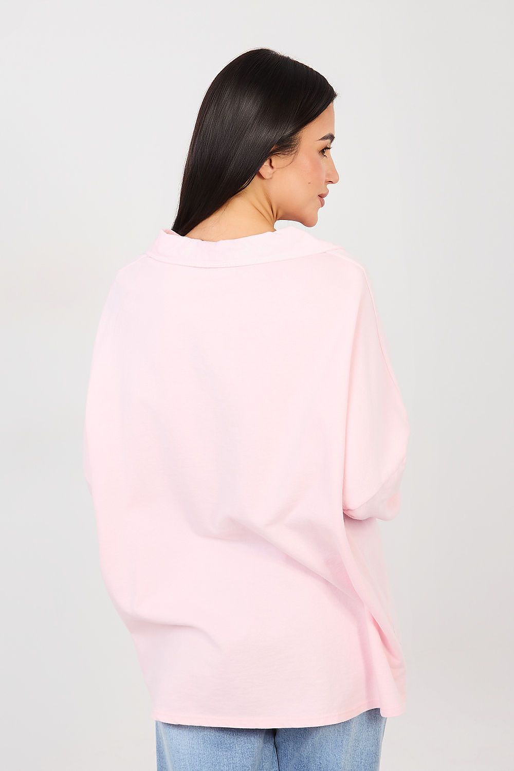 Bluse Damen Langarm Kragen Knopfleiste Baumwolle