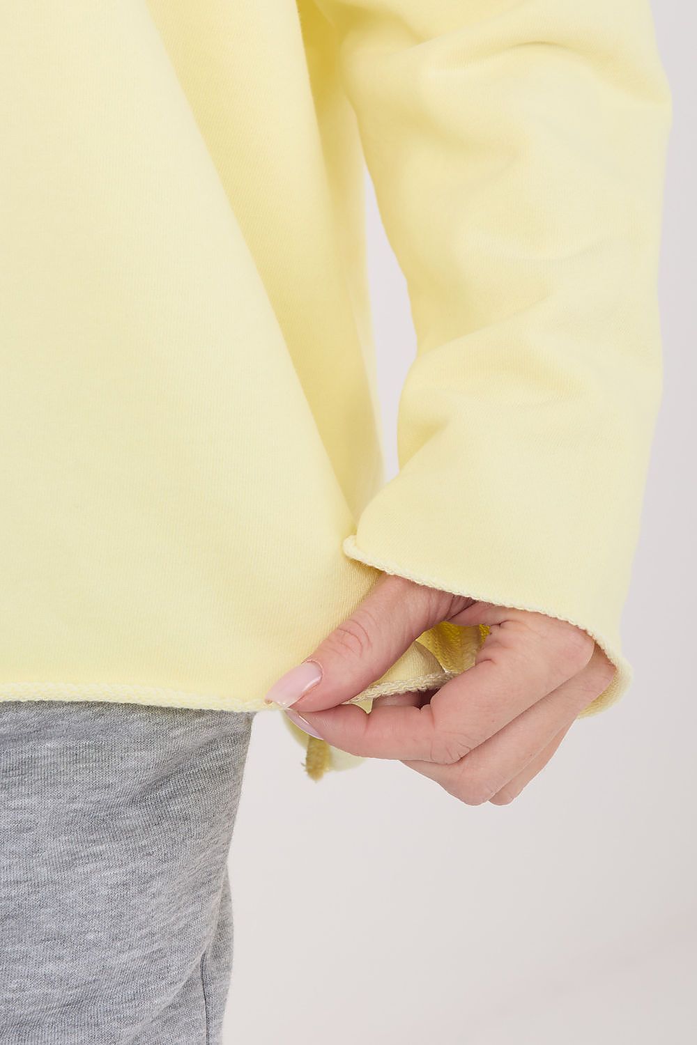 Oversize Top Damen Langarm Rundhals Baumwolle