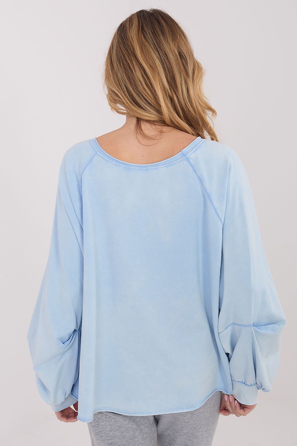 Bluse Damen V-Ausschnitt Puffärmel Baumwolle Universalgröße