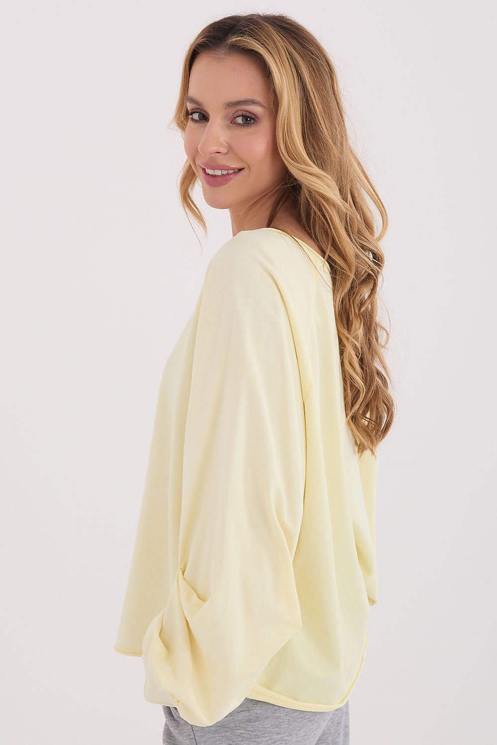Bluse Damen V-Ausschnitt Puffärmel Baumwolle Universalgröße