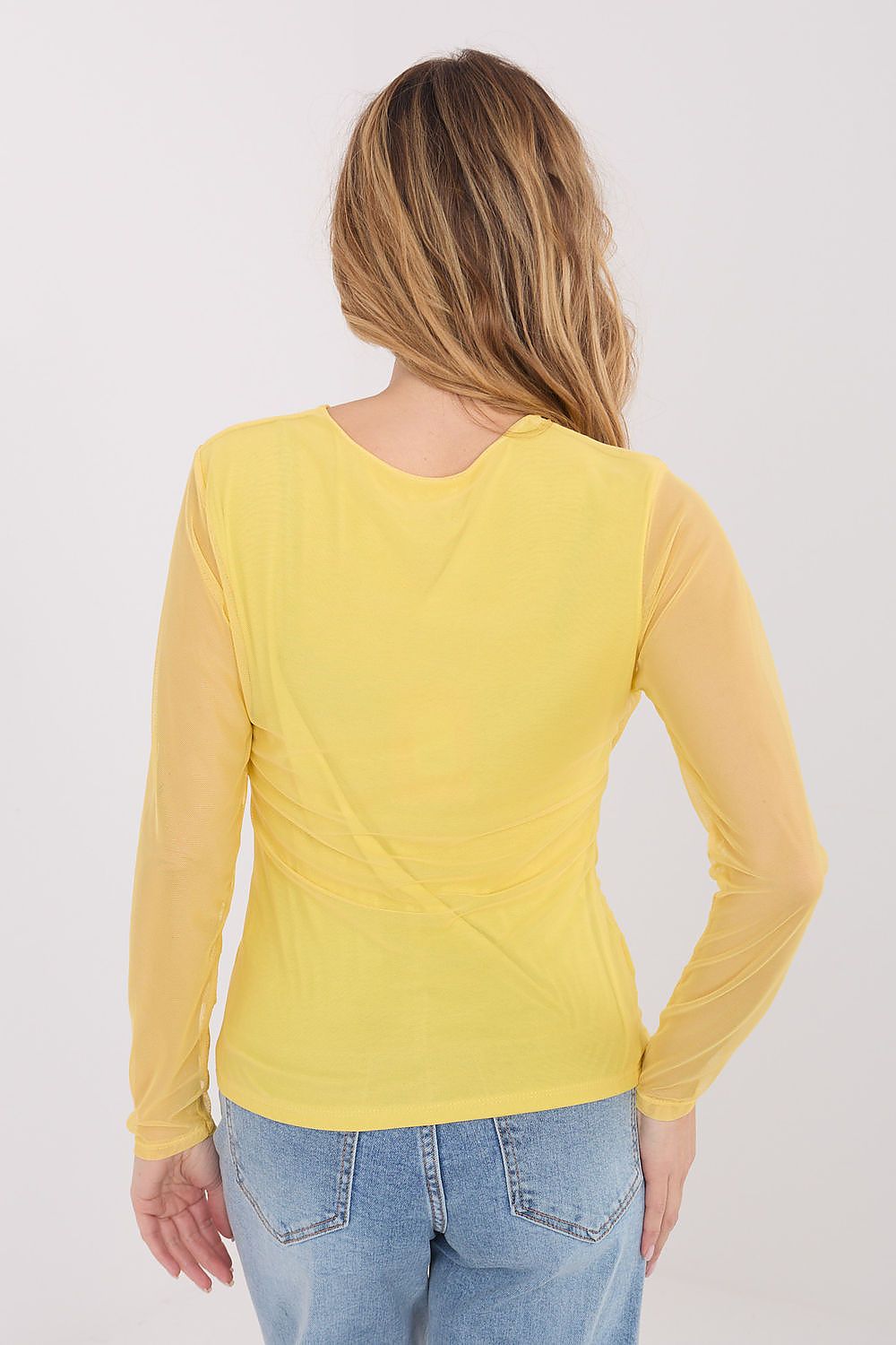 Netz Bluse Damen Langarm Elegant - Figurbetonte Mesh Bluse Party