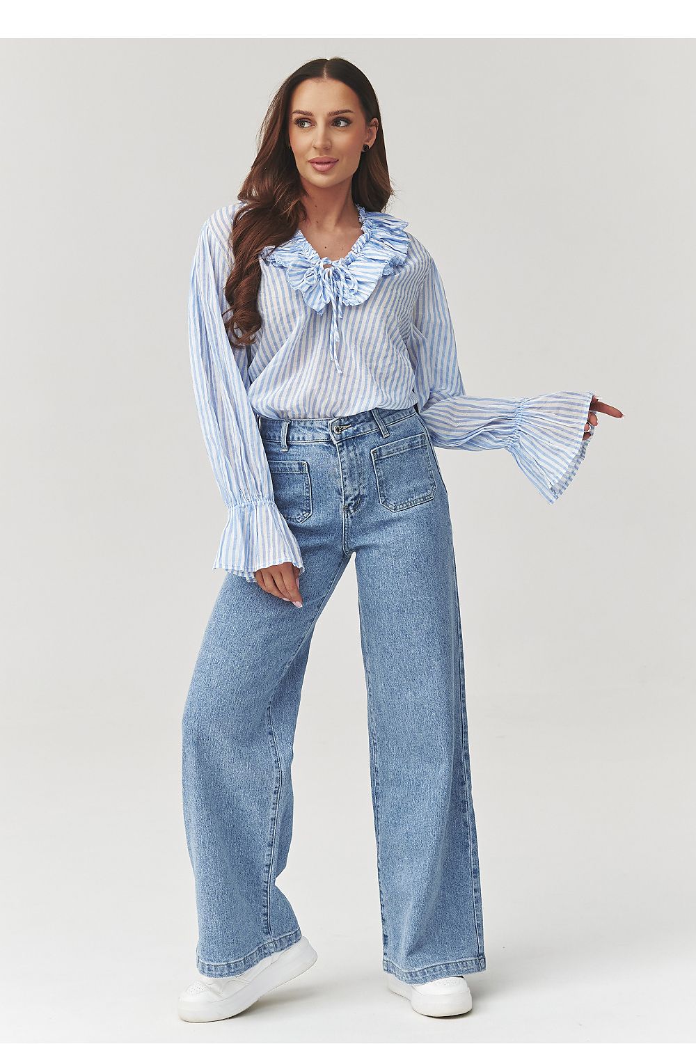 Jeans Damen High Waist Straight Leg Denim Klassisch