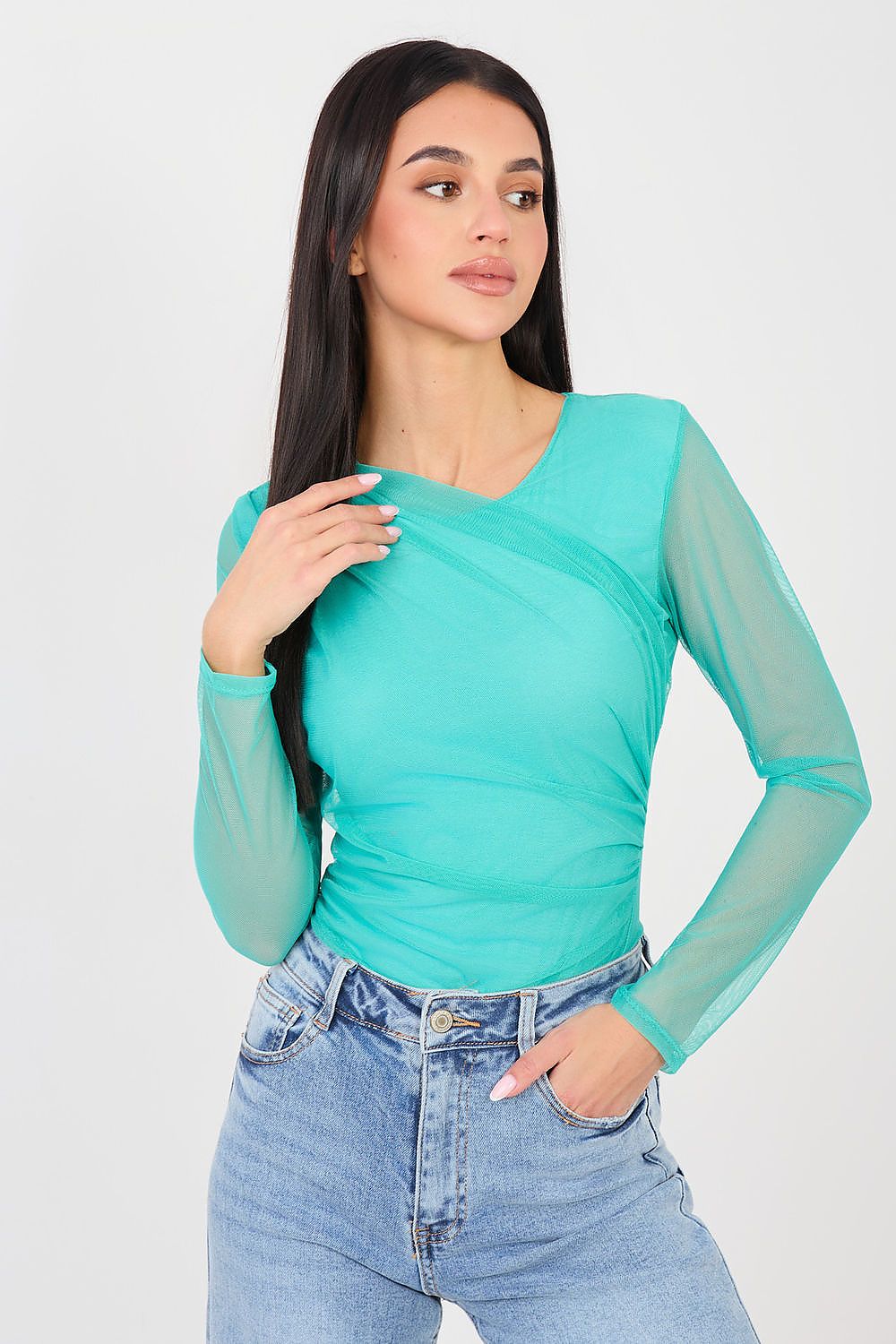 Body Damen Langarm Rundhals Elastisch