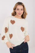 Damen Pullover Lässig Herzdruck Casual Komfort Alltag