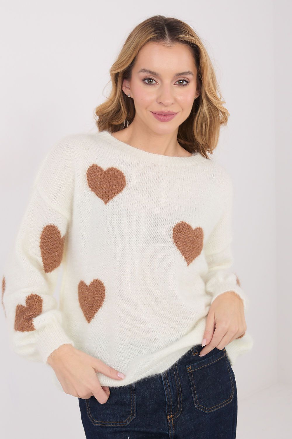 Damen Pullover Lässig Herzdruck Casual Komfort Alltag