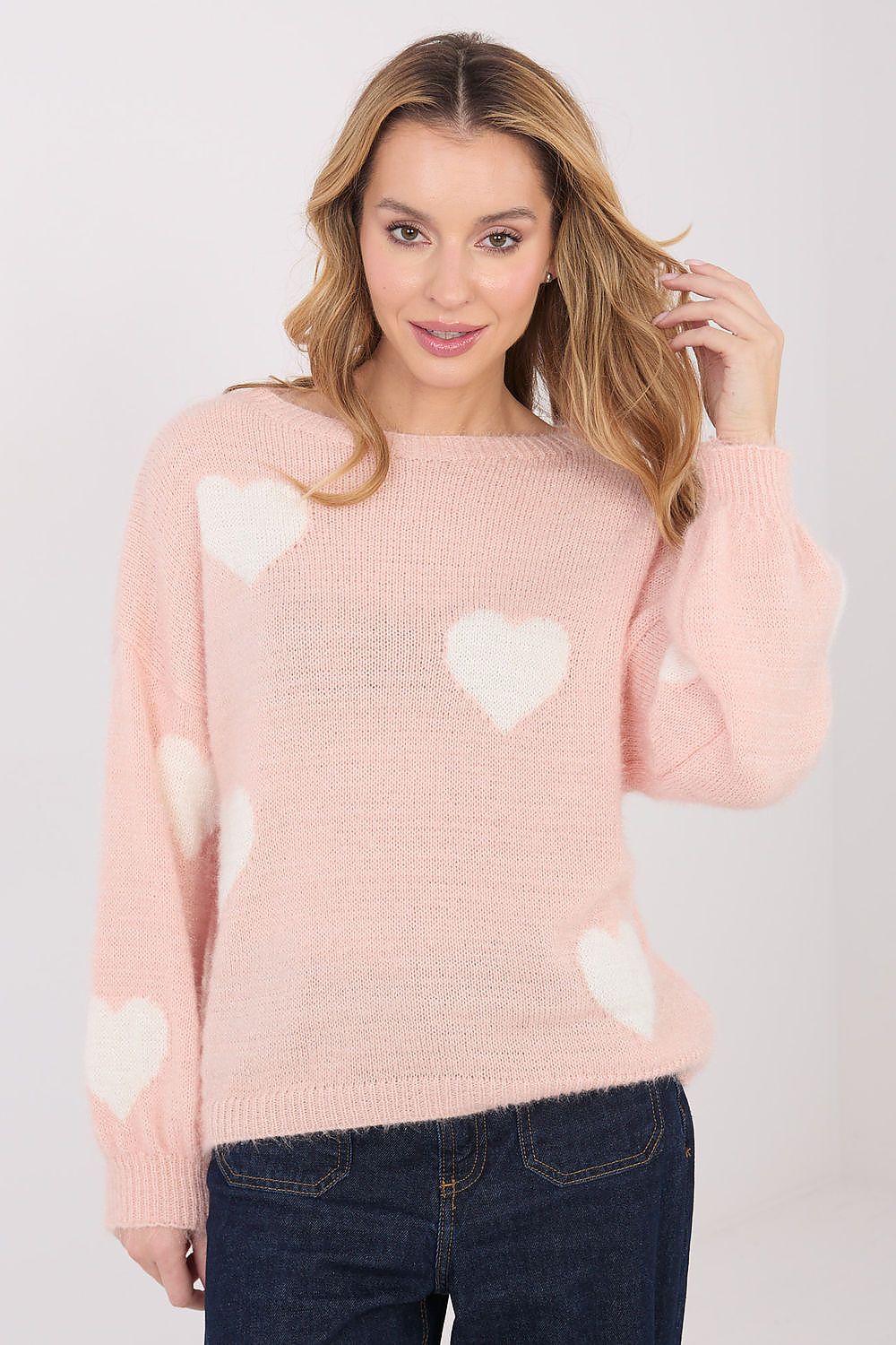 Damen Pullover Lässig Herzdruck Casual Komfort Alltag