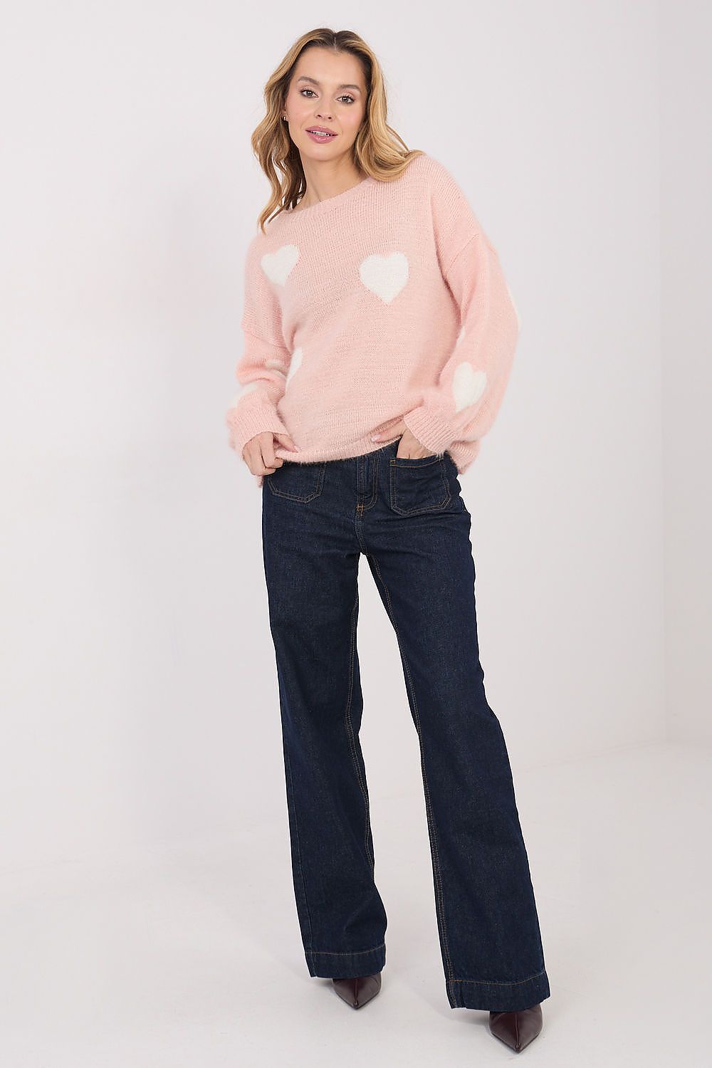Damen Pullover Lässig Herzdruck Casual Komfort Alltag