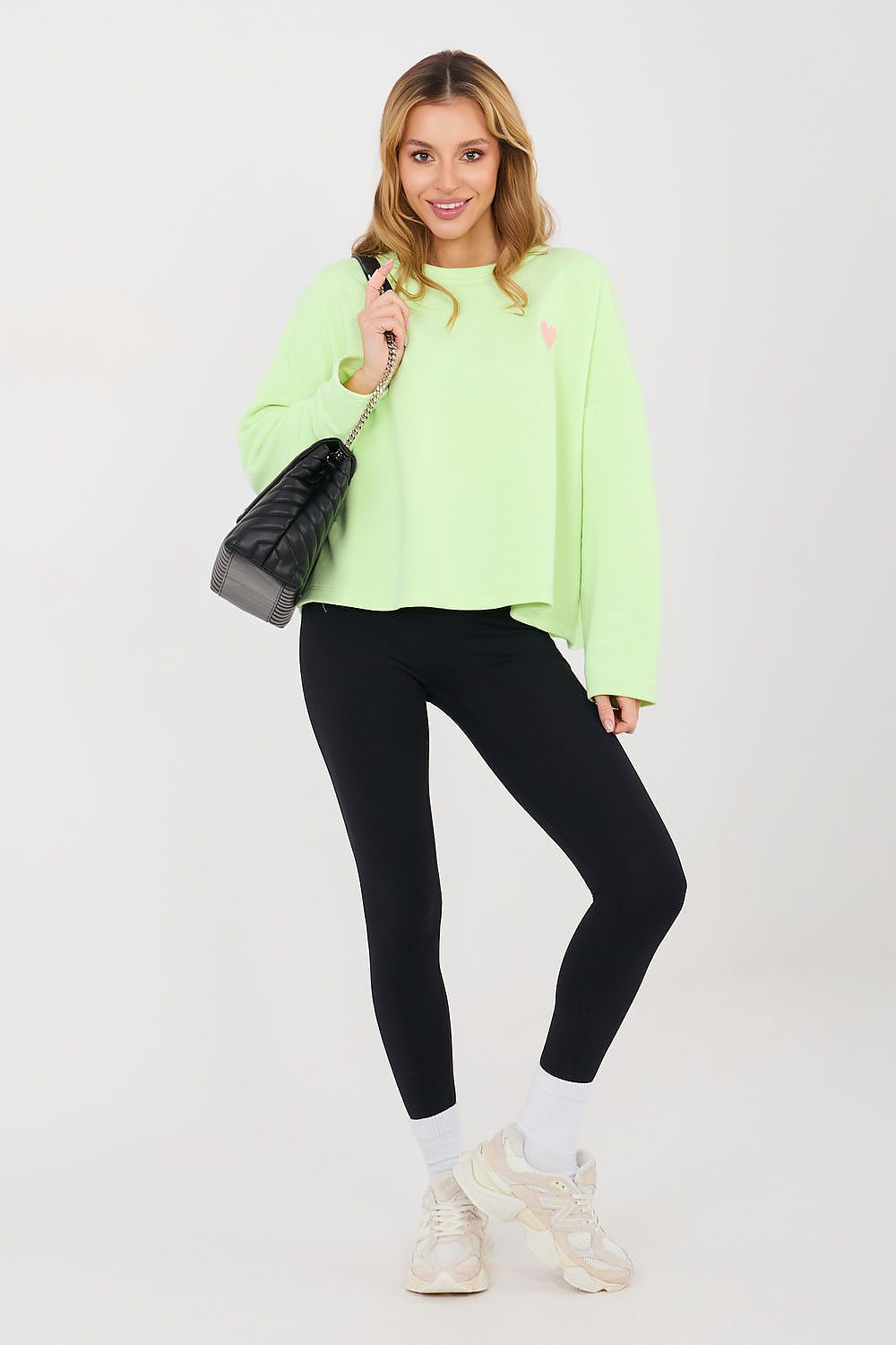 Pullover Damen Langarm Herz Stickerei - Casual Sweatshirt Baumwolle