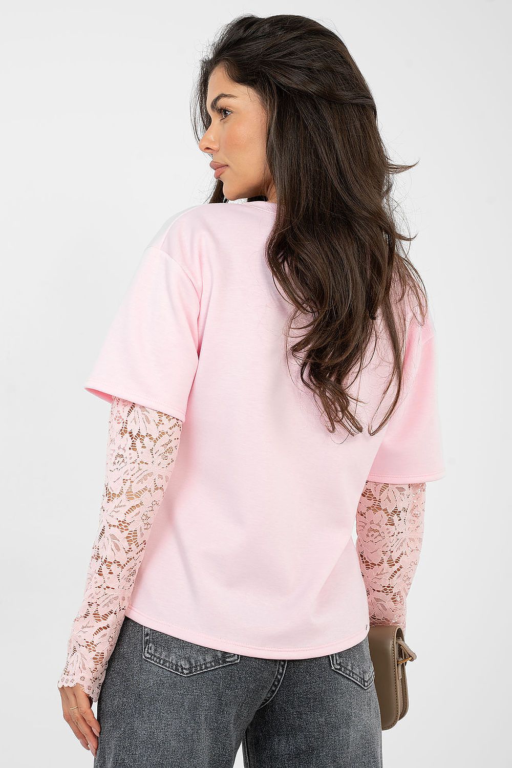 Bluse Damen 3/4 Arm Spitze - Lässige Bluse Runder Ausschnitt