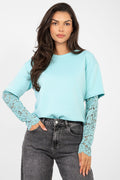 Bluse Damen 3/4 Arm Spitze - Lässige Bluse Runder Ausschnitt