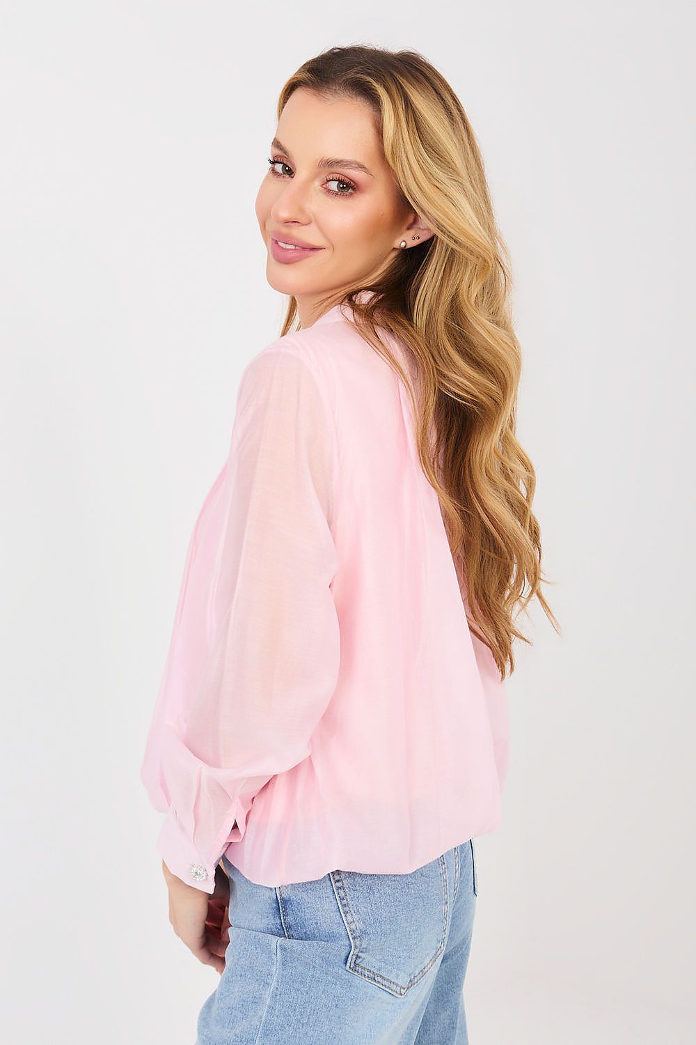 Hemd Damen Tencel Elegant Gummibund Kragen Universalgröße