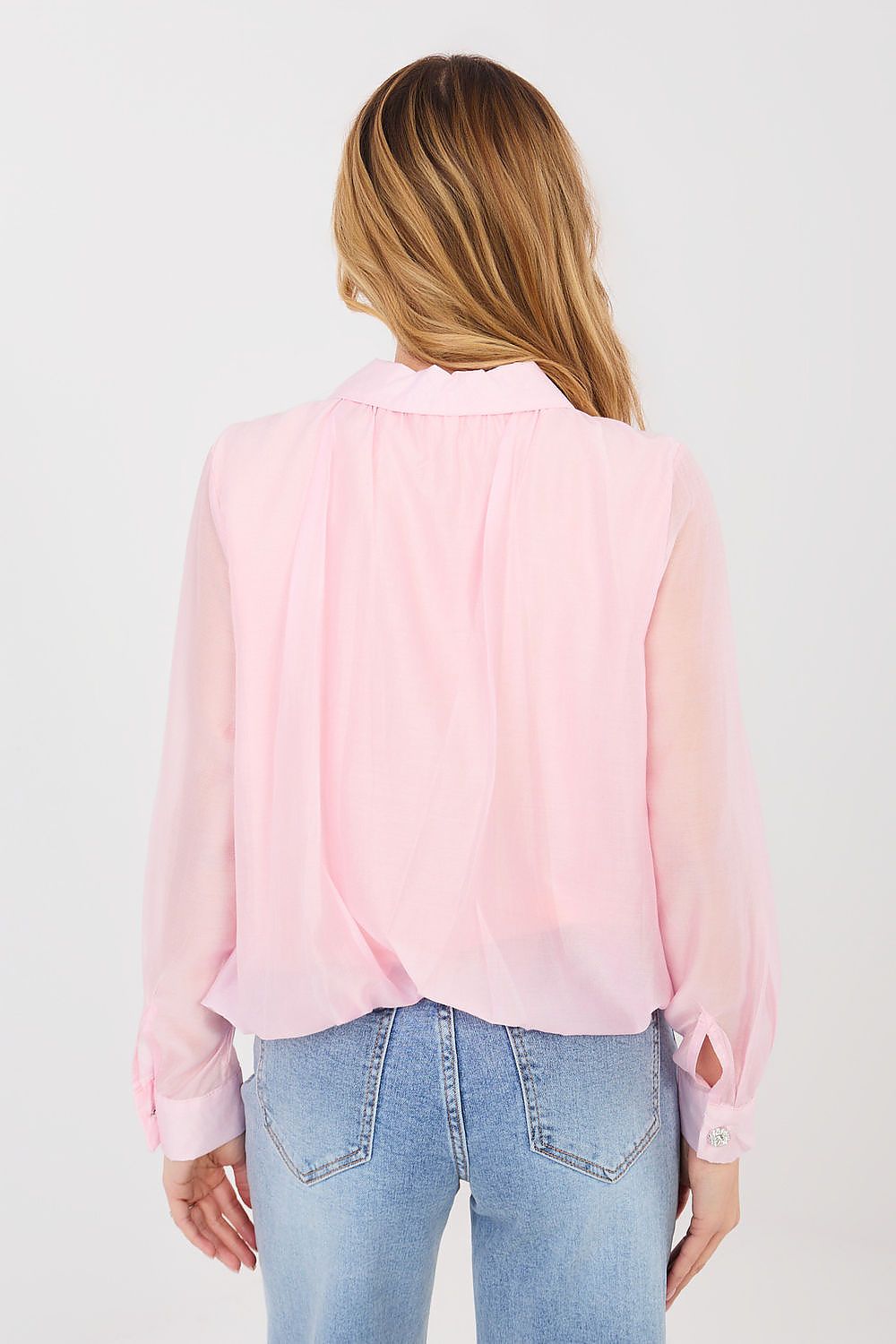Hemd Damen Tencel Elegant Gummibund Kragen Universalgröße