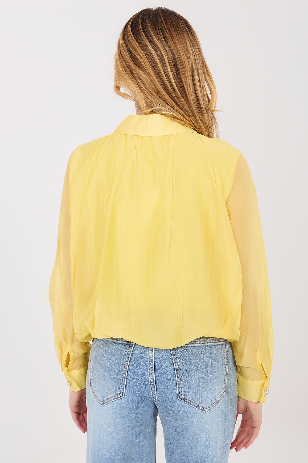 Hemd Damen Tencel Elegant Gummibund Kragen Universalgröße