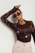 Langarmshirt Damen Blumendruck - Elegantes Viskose Shirt