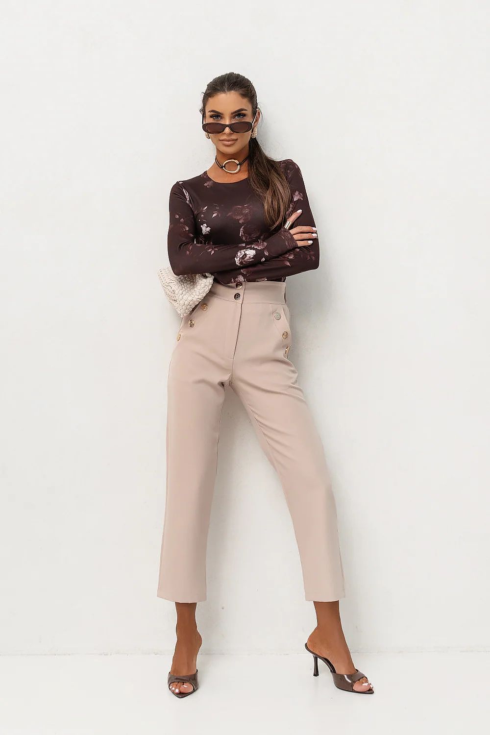 Langarmshirt Damen Blumendruck - Elegantes Viskose Shirt