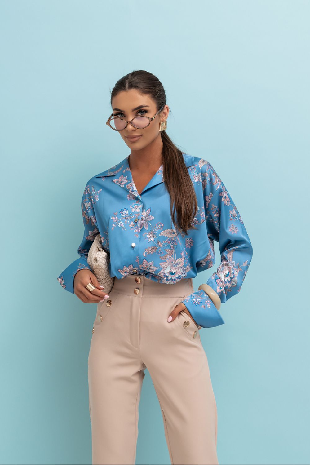 Bluse Damen Langarm Gestreift - Elegante Hemdbluse Büro