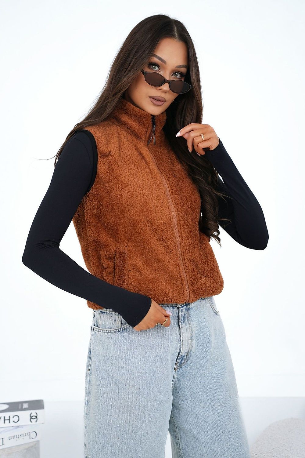 Weste Damen Teddy Fleece Reißverschluss – Warm & Stylish