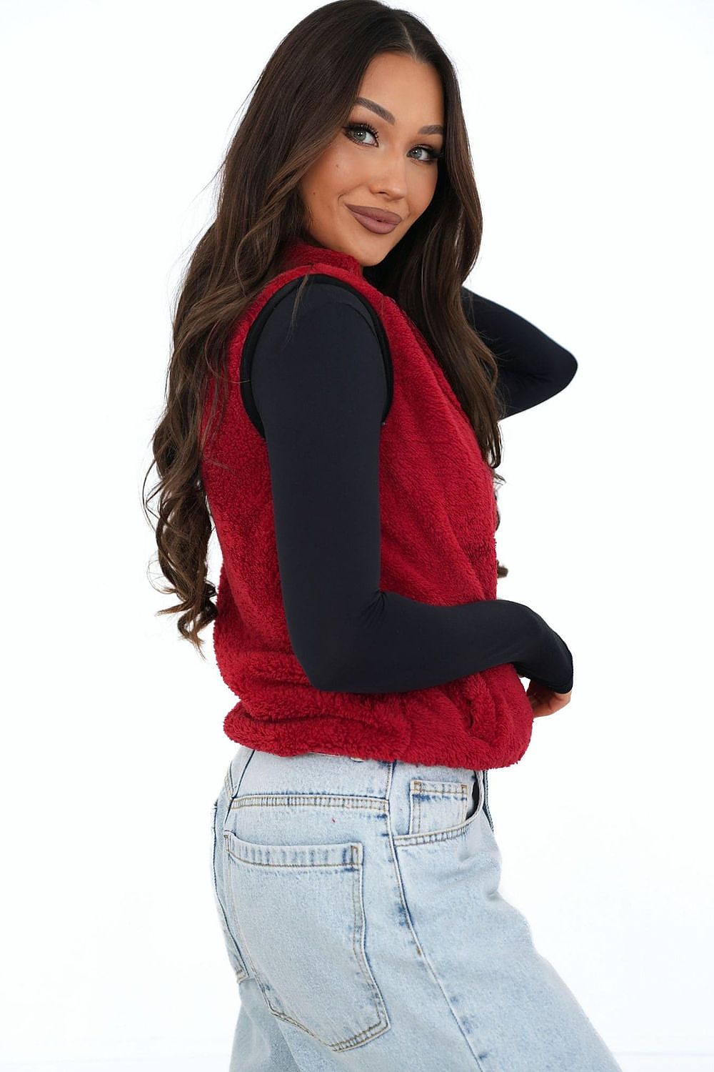 Weste Damen Teddy Fleece Reißverschluss – Warm & Stylish