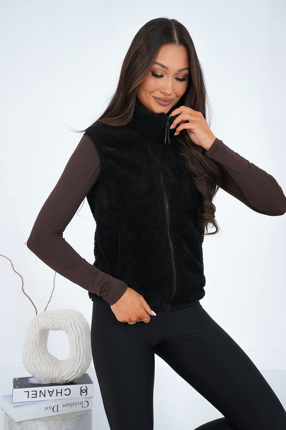 Weste Damen Teddy Fleece Reißverschluss – Warm & Stylish